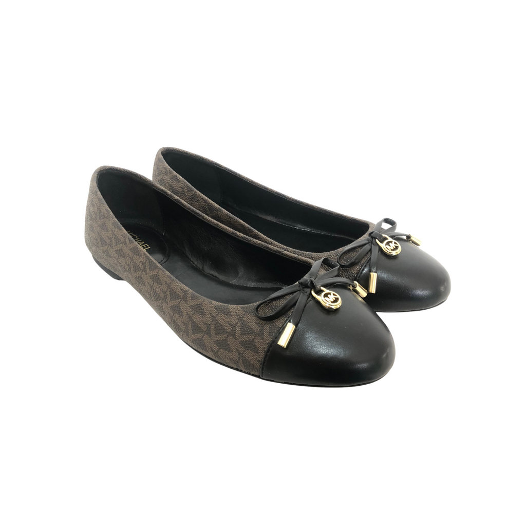 Michael Kors Brown and Black 'Melody' Ballet Flats | Like new |