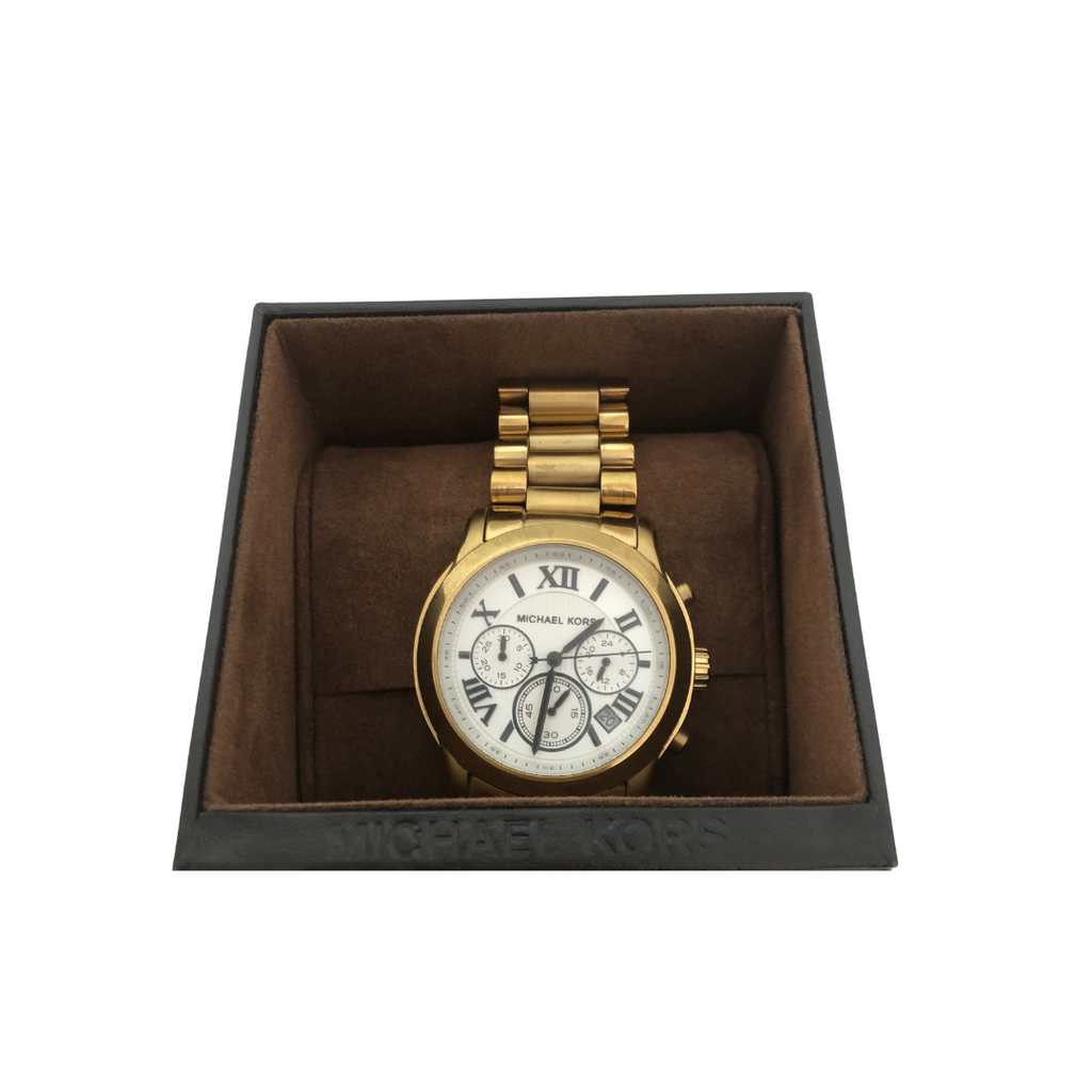 Michael Kors MK5916 Gold Chronograph Watch | Pre Loved |