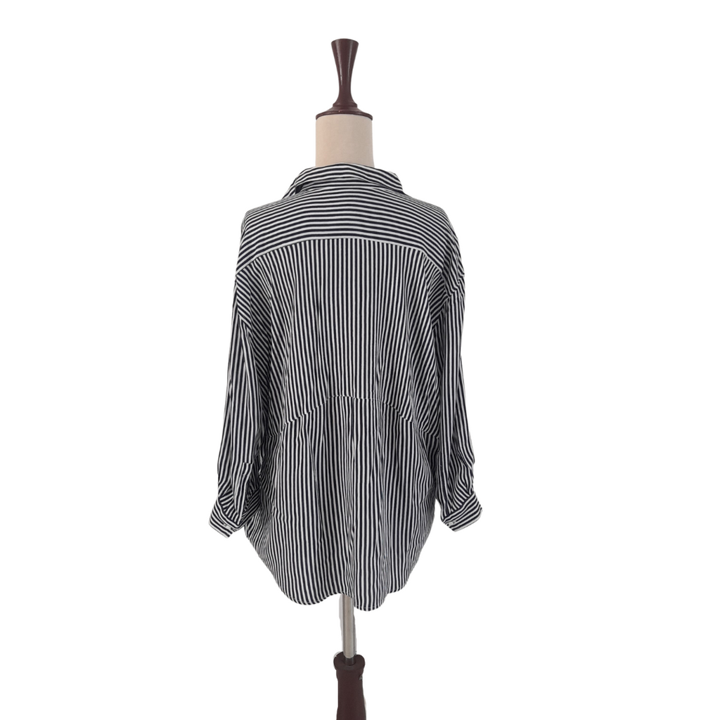 ZARA Navy & White Striped Shirt | Gently Used |