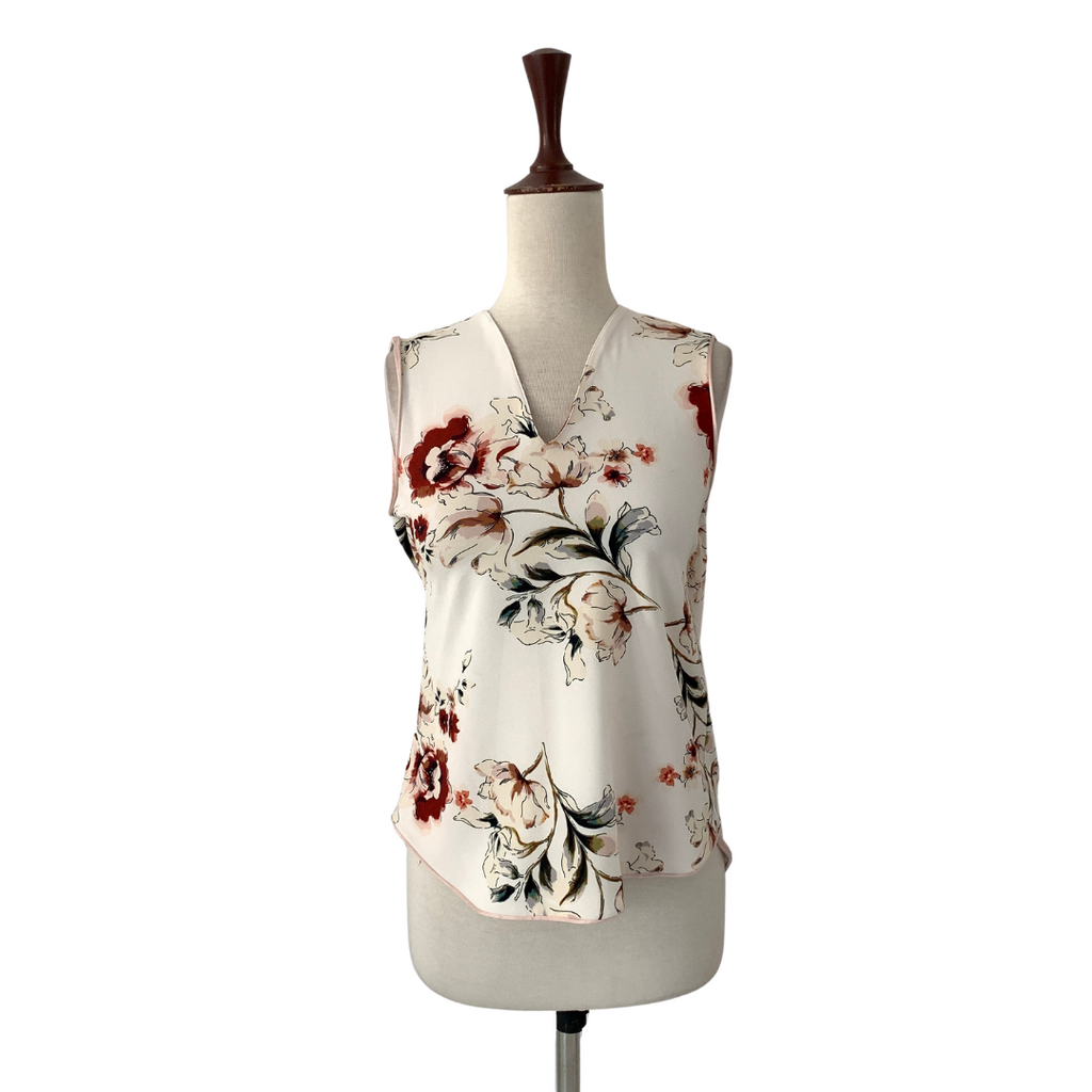 ZARA White Floral Print Sleeveless Top | Pre Loved |