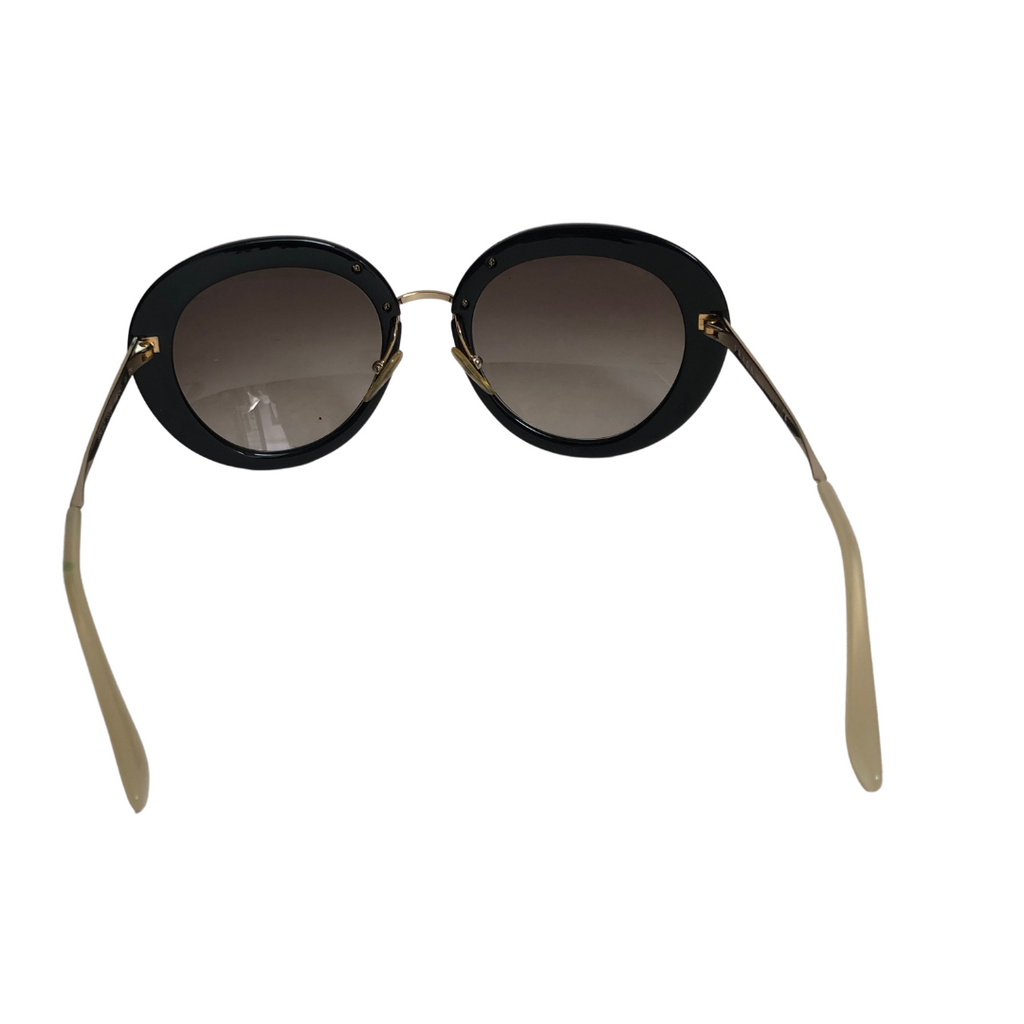 Prada SPR 16Q Black & Gold Sunglasses | Gently Used |