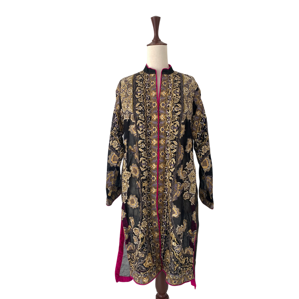 Sana Safinaz Black Net Embroidered Kameez | Gently Used |
