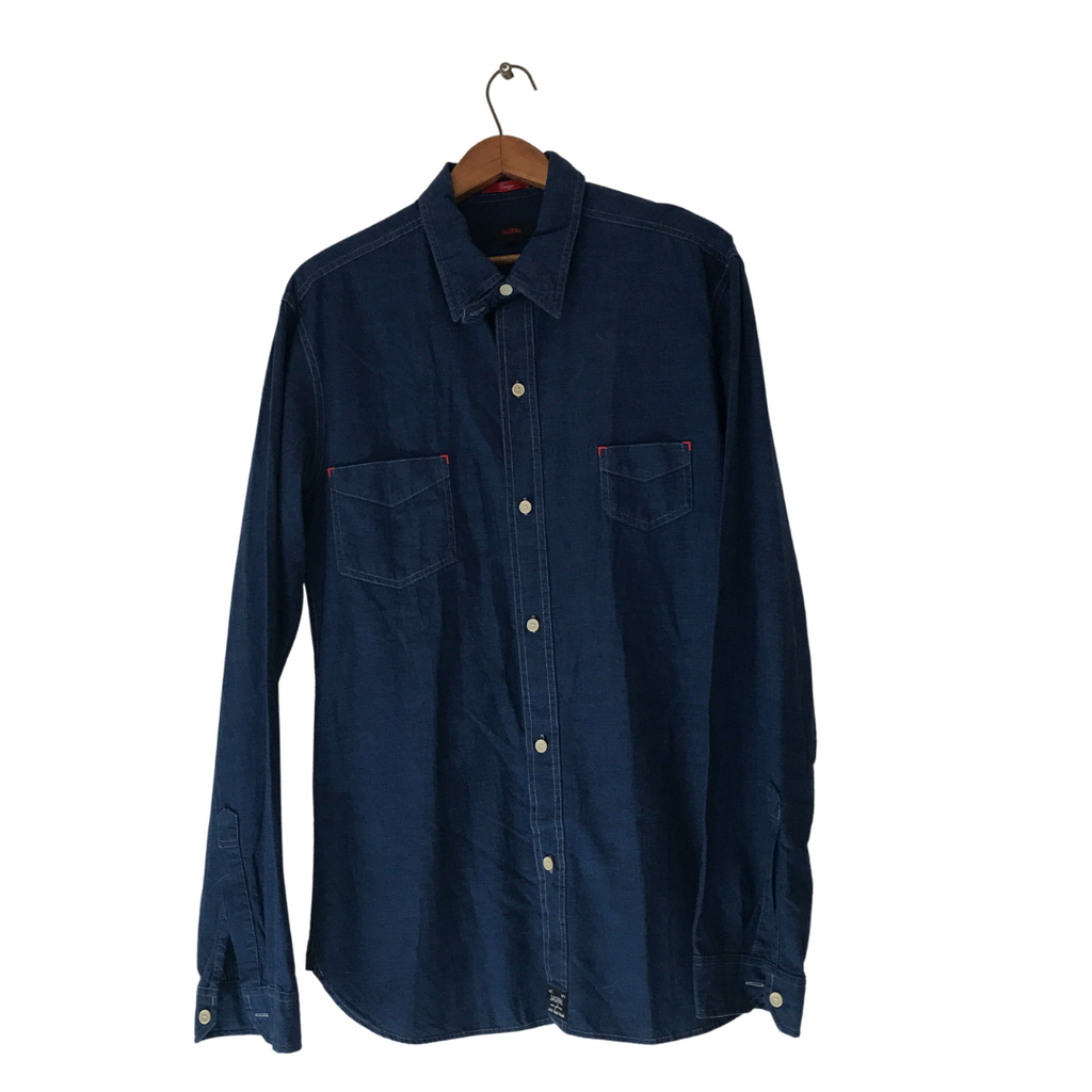 JASPAL Men's Blue Denim Collared Shirt | Gently Used |