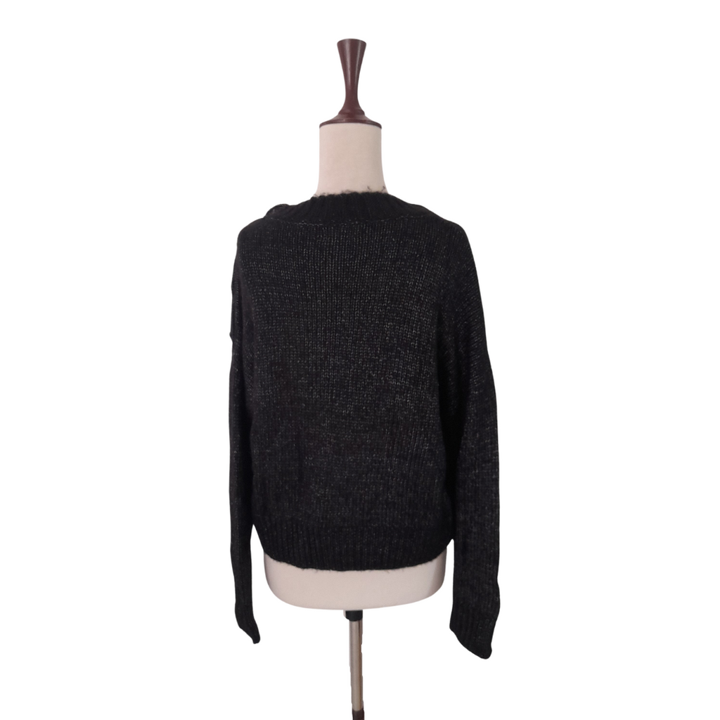 Mango Dark Grey Rhinestone Buttons Sweater | Gently Used |