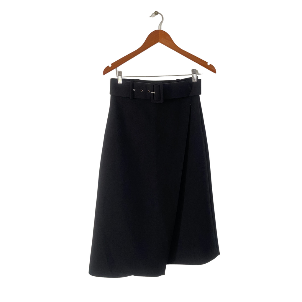ZARA Black Midi Skirt with Belt | Gently Used |