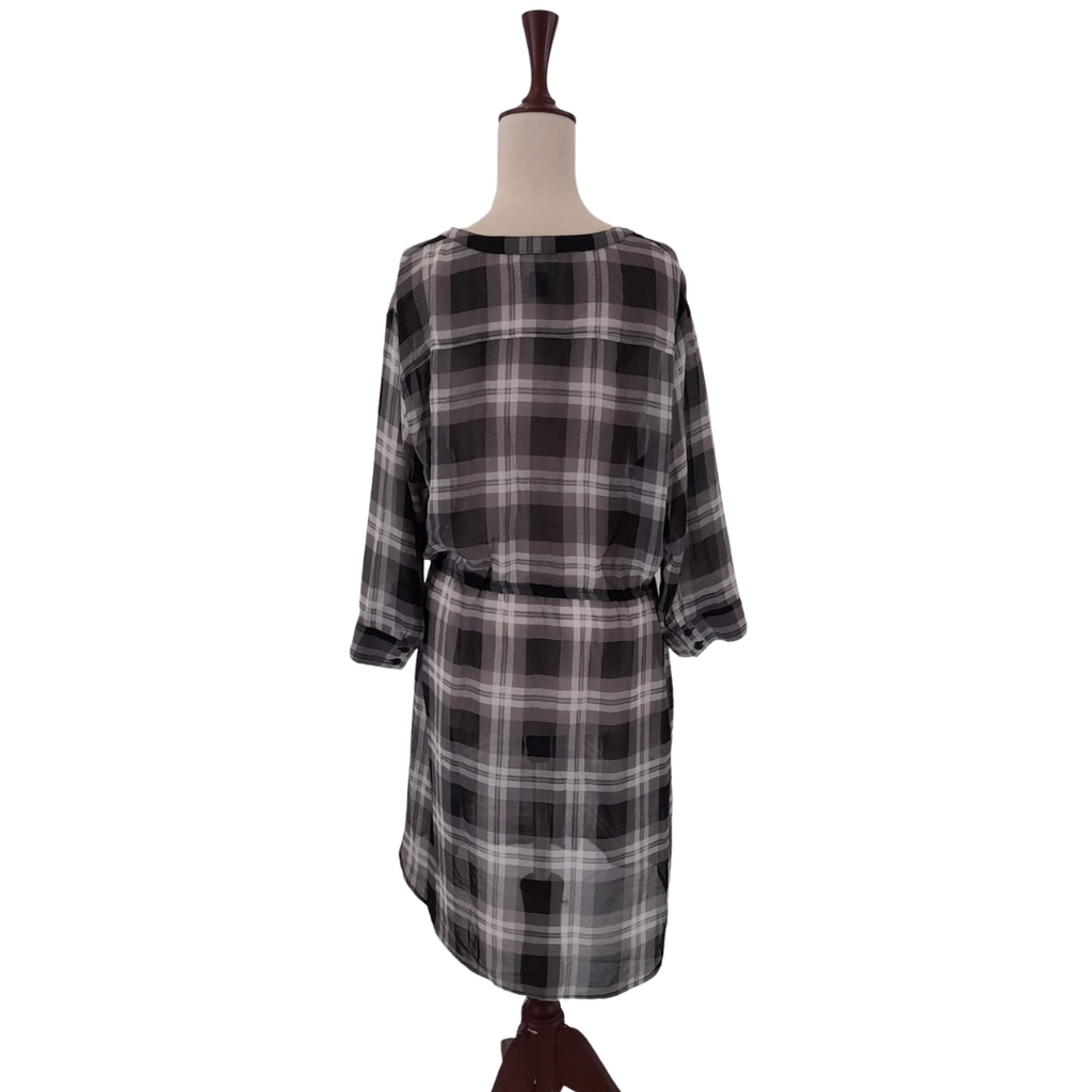 Old Navy Black & Grey Checked Tunic Dress | Gently Used |