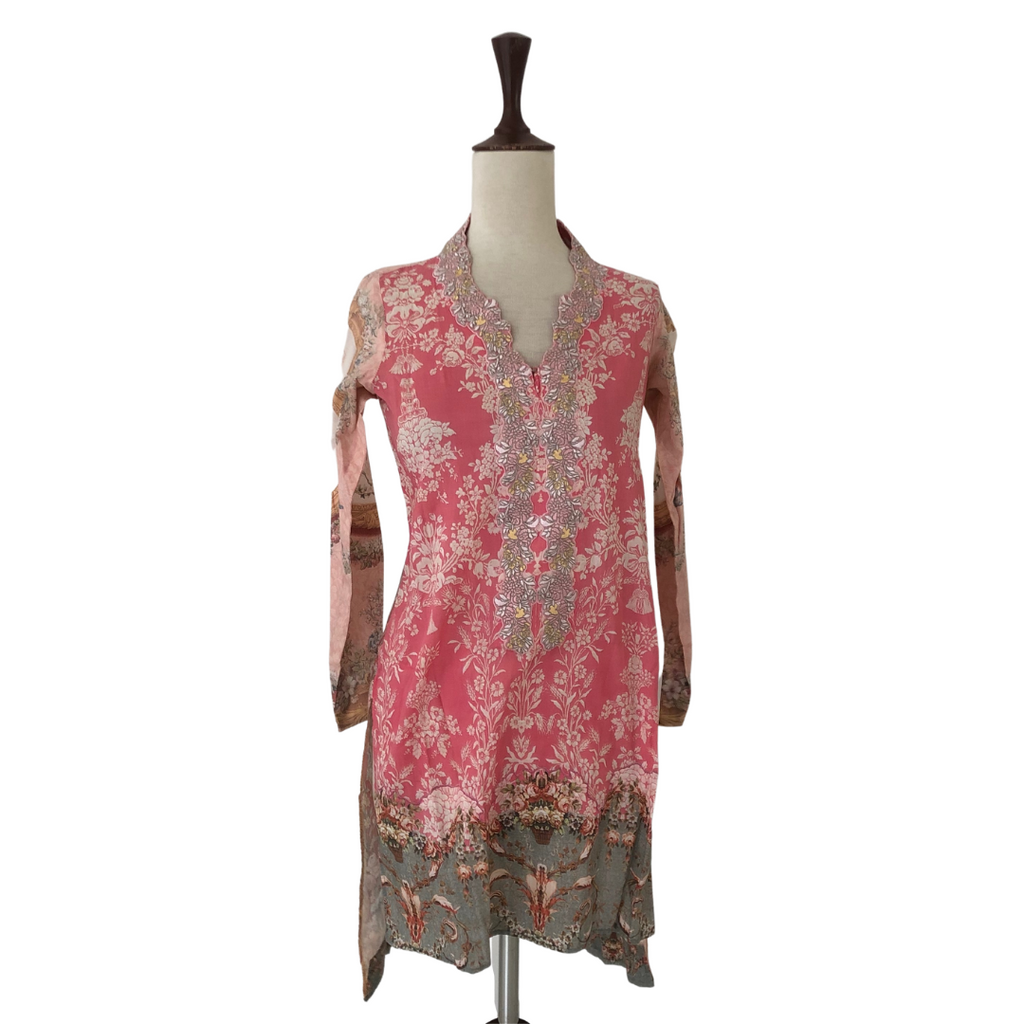 Nida Azwer Pink Printed Kameez | Gently Used |