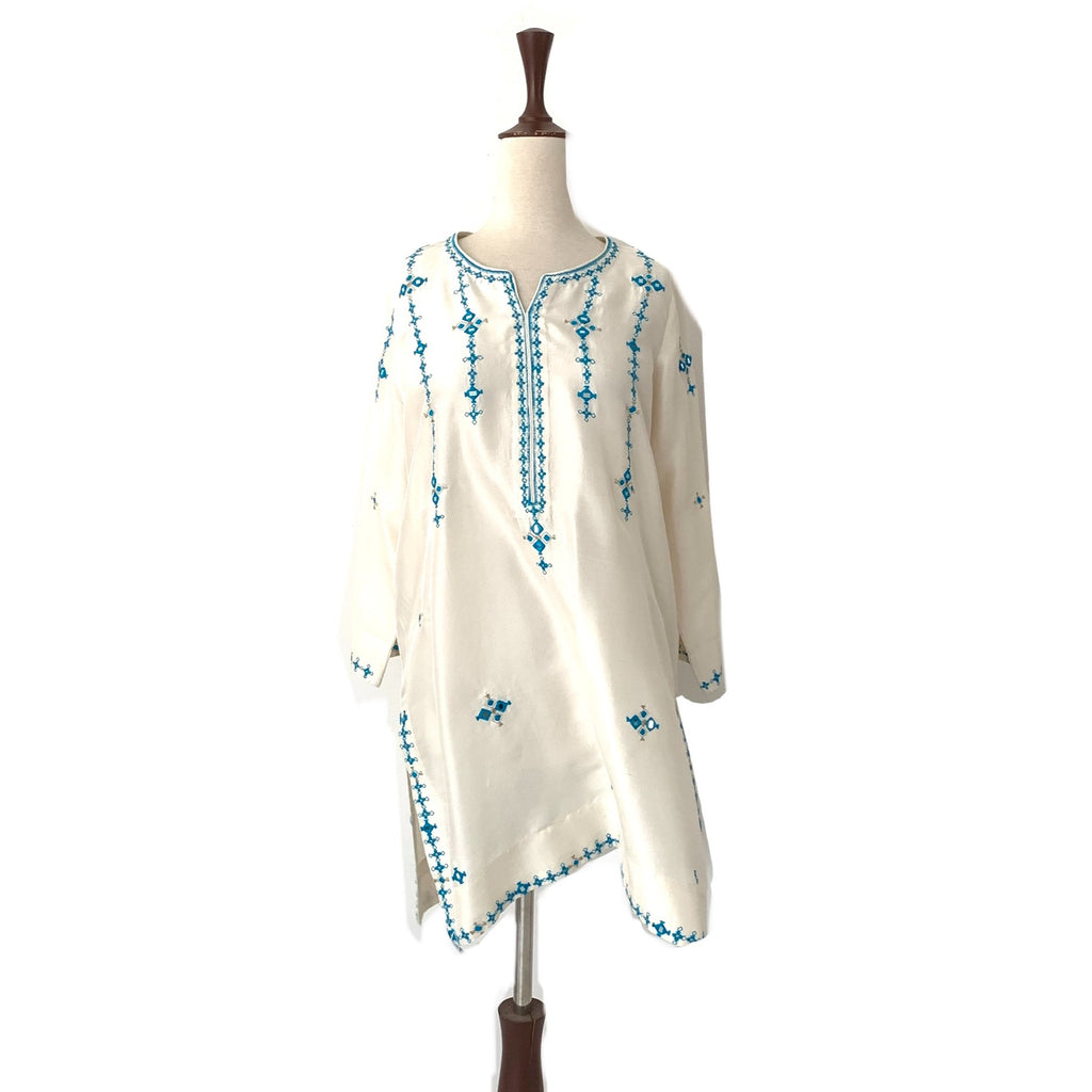 Miraka by Misha Lakhani Cream Embroidered Kurta | Gently Used |