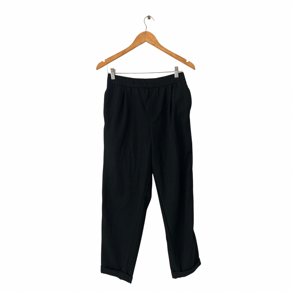 ZARA Black Pants with Red & White Stripe Trim | Pre Loved |