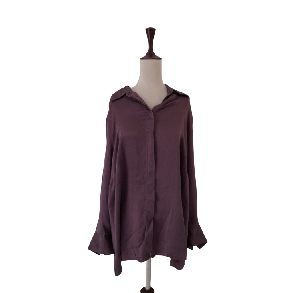 Peter Hahn Purple 100% Silk Collared Shirt | Gently Used |