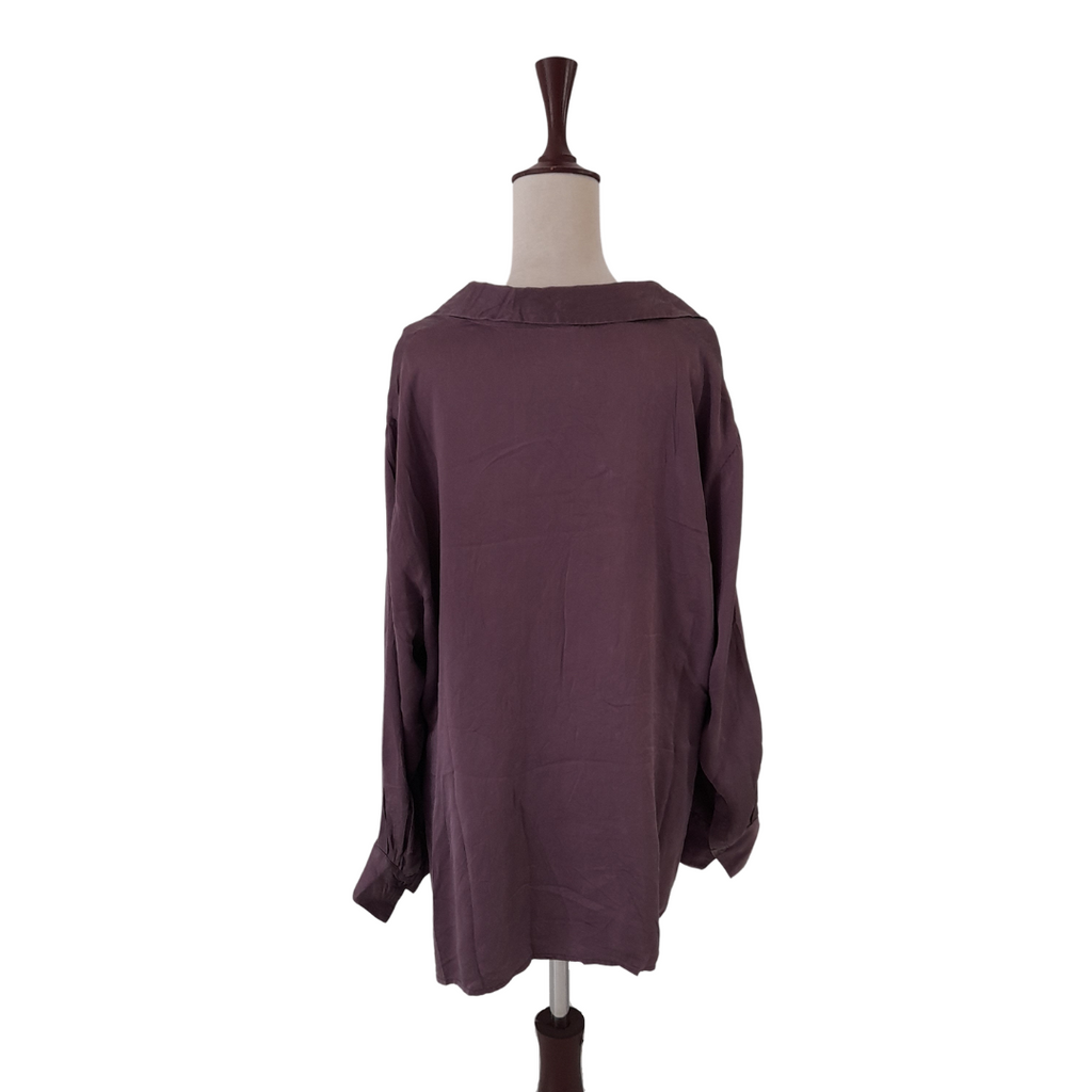 Peter Hahn Purple 100% Silk Collared Shirt | Gently Used |