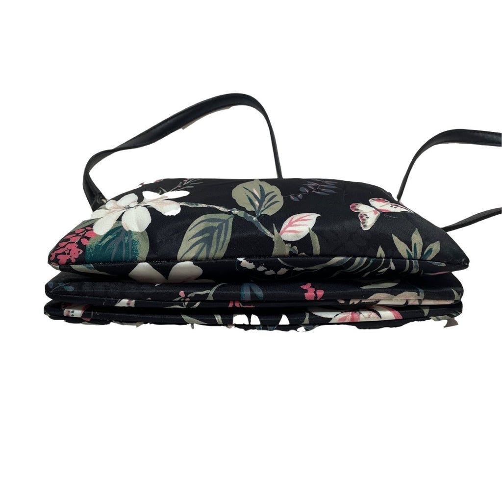 Kate Spade Black Floral Print Nylon Crossbody Bag | Gently Used |