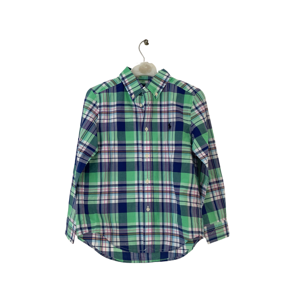 Ralph Lauren Blue & Green Checked Shirt (6 years) | Brand New |