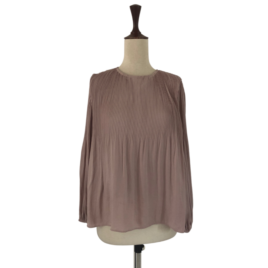 Apricot Dusty Pink Pleated Blouse | Gently Used |