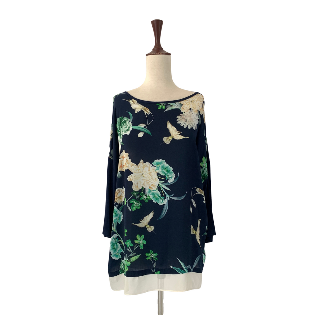 Wallis Blue Floral Printed Knit Top | Gently Used |