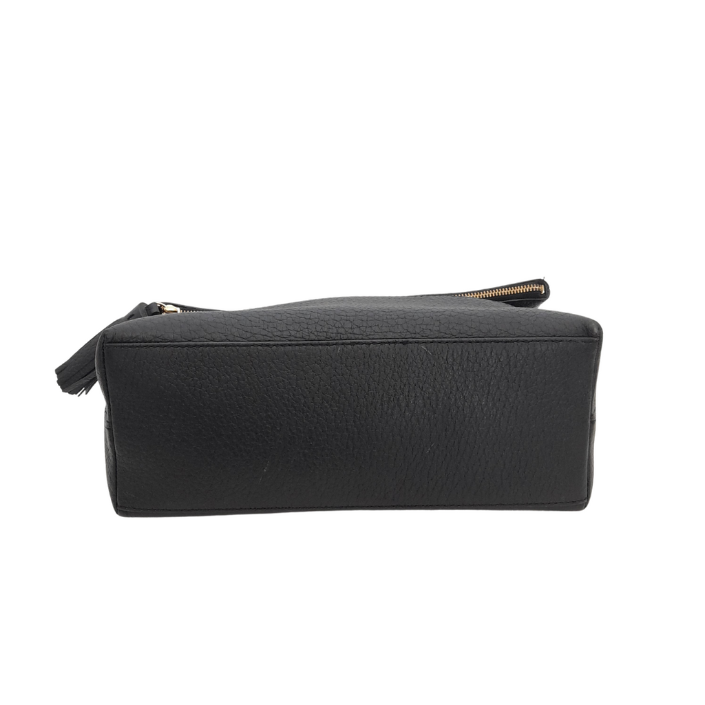 Kate Spade Black Pebbled Leather Foldover Crossbody Bag | Pre Loved |