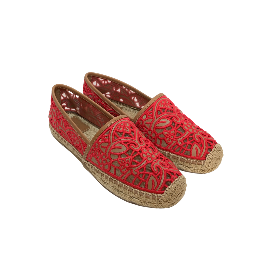 Tory Burch 'Lucia' Pink Lace Espadrilles | Brand New |
