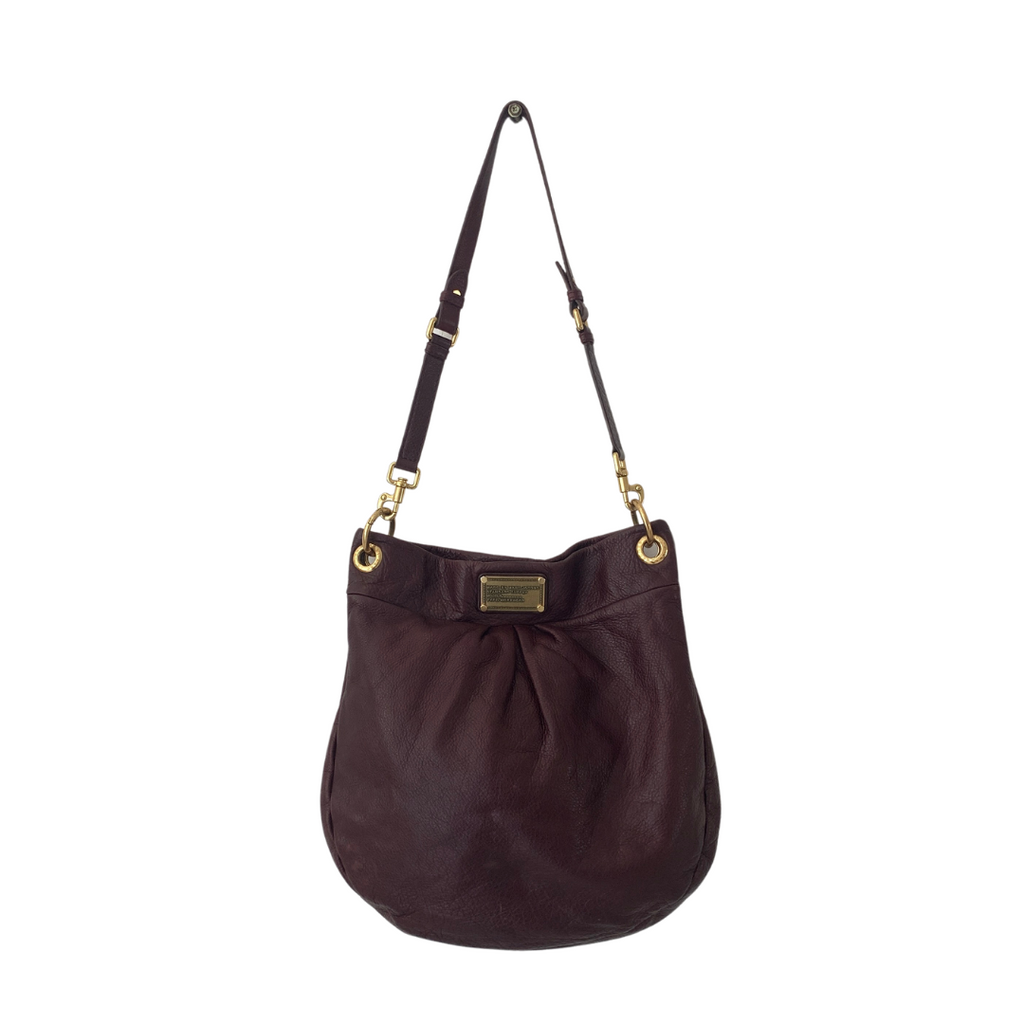 Marc Jacobs Burgundy Leather Hobo Shoulder Bag | Pre Loved |