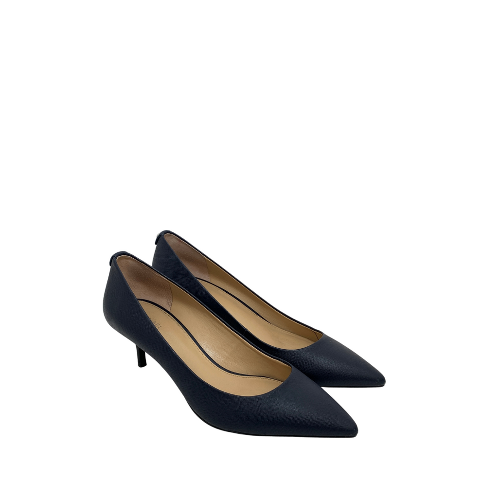 Michael Kors Navy Leather Pointed Pumps | Pre Loved |