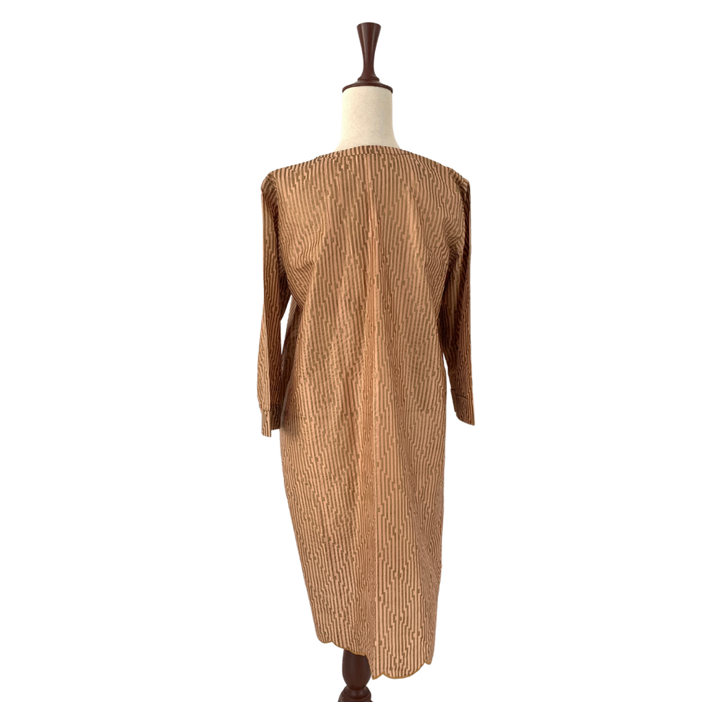 Sania Maskatiya Peach & Gold Silk Kameez (3 pieces) | Pre Loved |