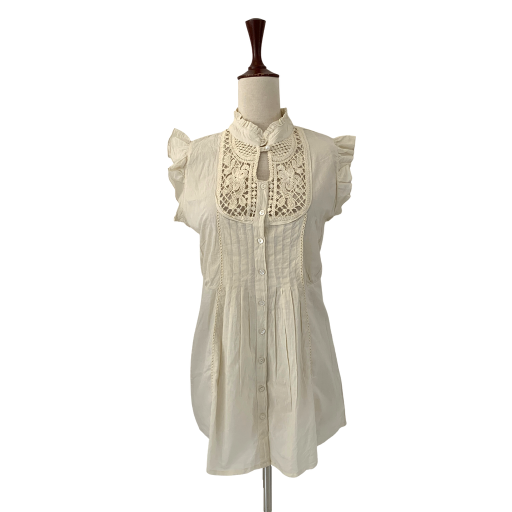 New Look Beige Lace Sleeveless Long Top | Brand New |