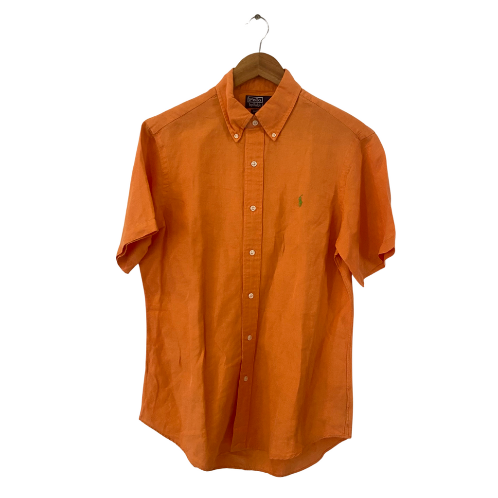 Polo Ralph Lauren Orange Short-Sleeved Men's Collared Shirt | Gently Used |