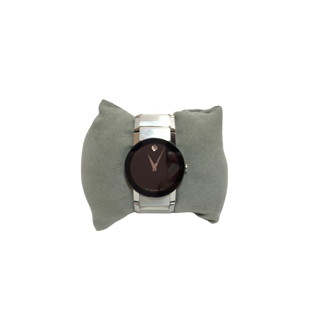 Movado Stainless Steel Black Sapphire Crystal Unisex Watch | Gently Used |