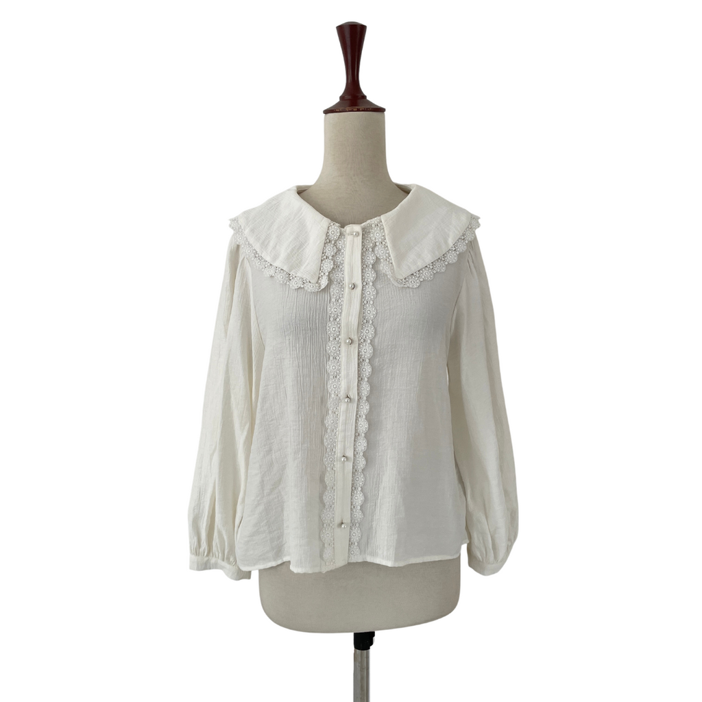 ZARA White Peter Pan Collar Blouse | Gently Used |