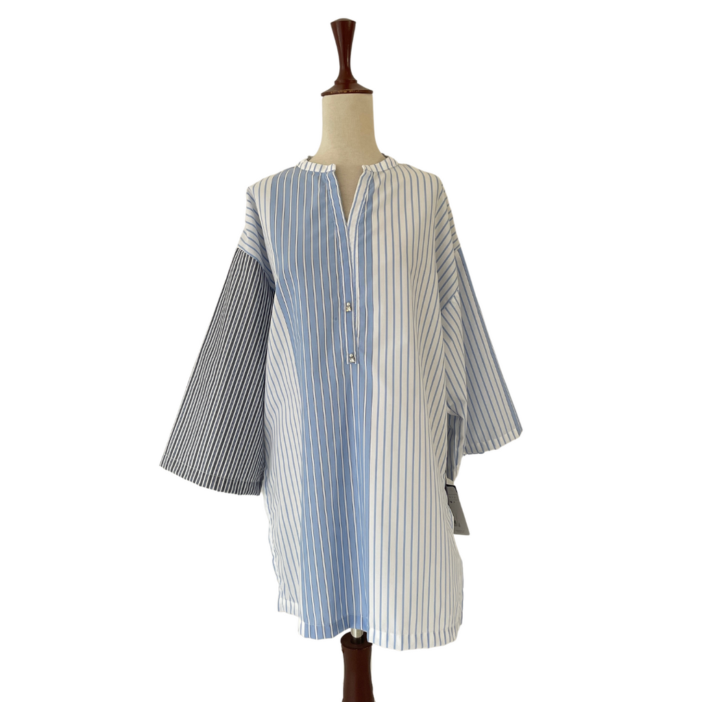Hina Mirza Blue & White Striped Tunic | Brand New |