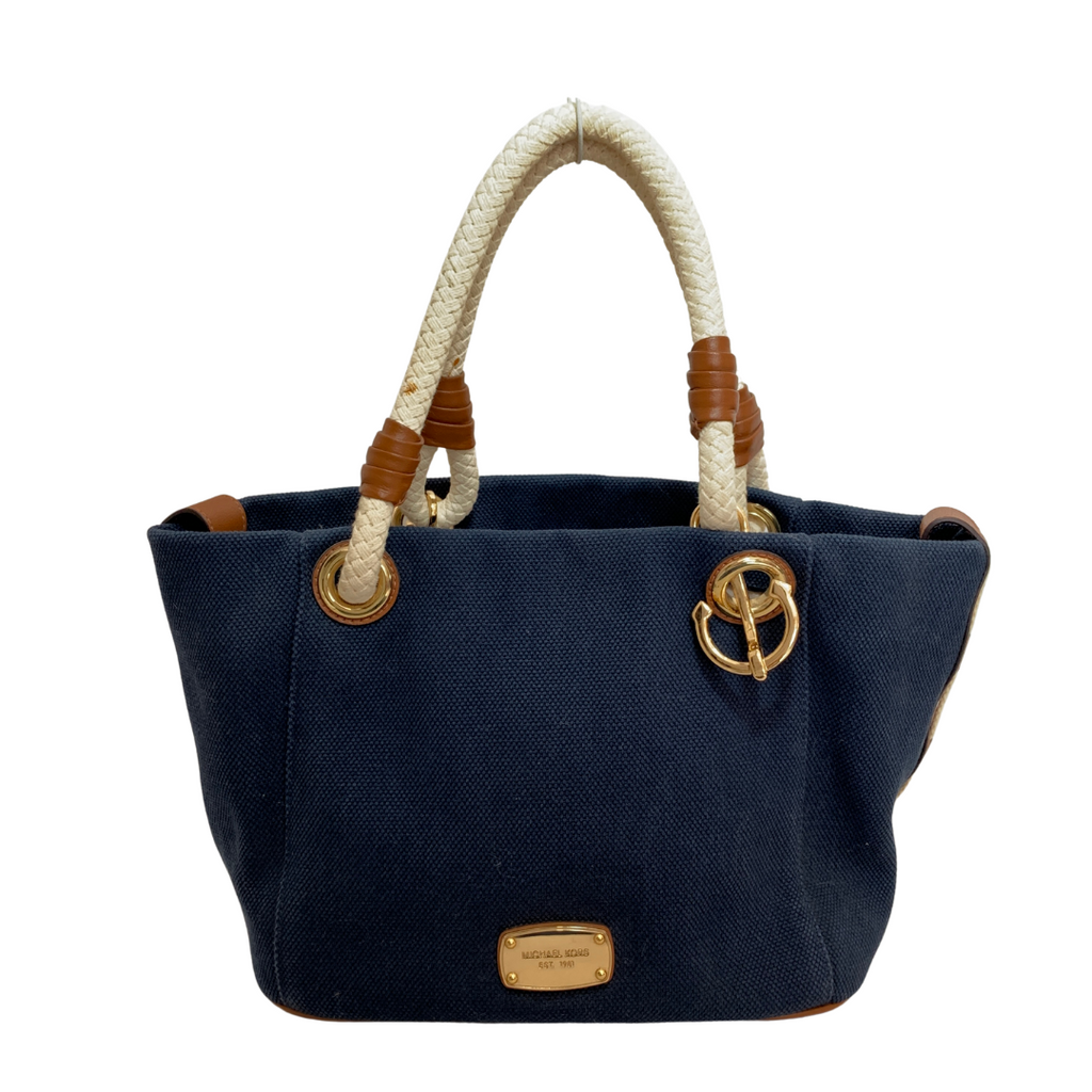 Michael Kors 'Marina' Navy Canvas Tote | Pre Loved |