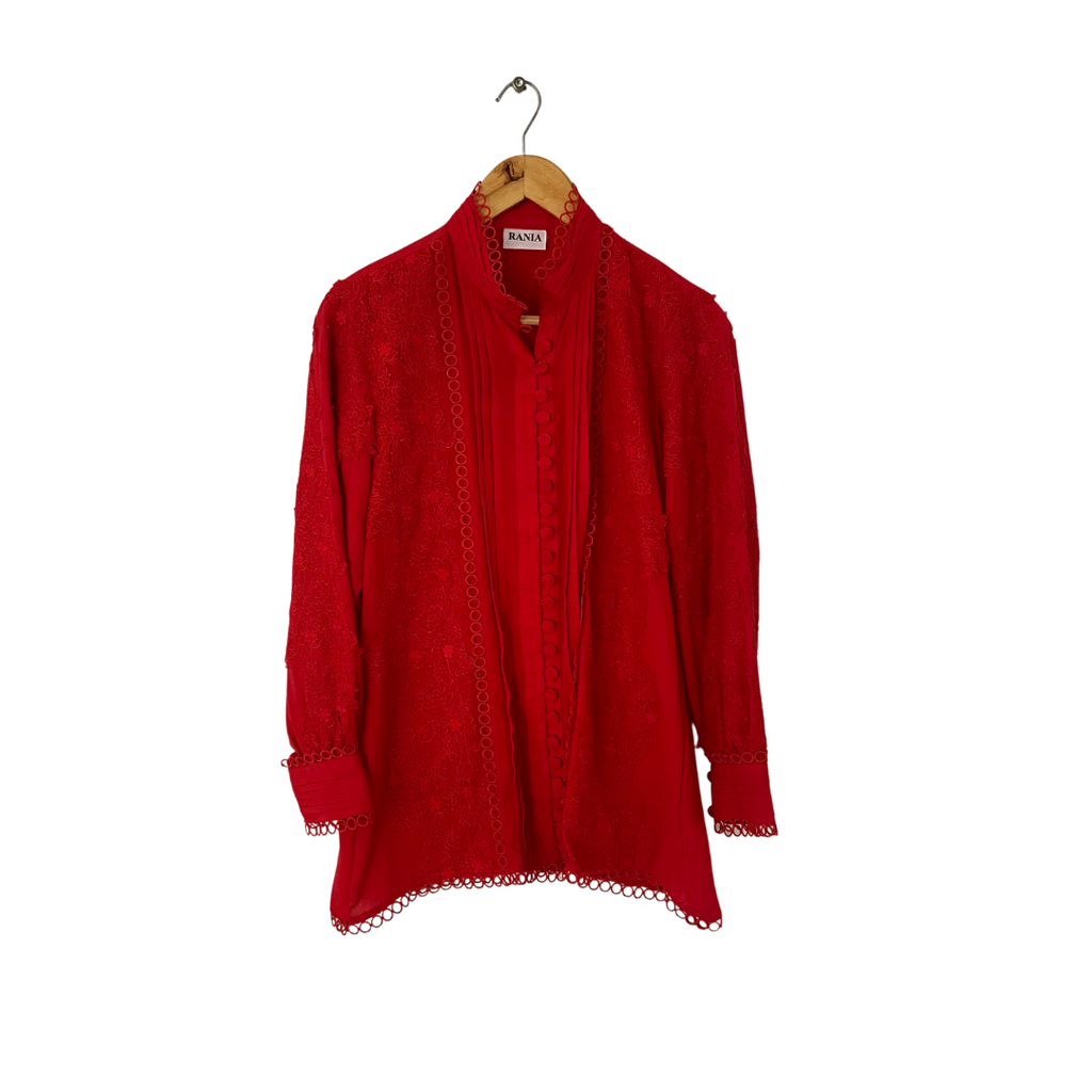Rania Red Lace Blouse | Gently Used |
