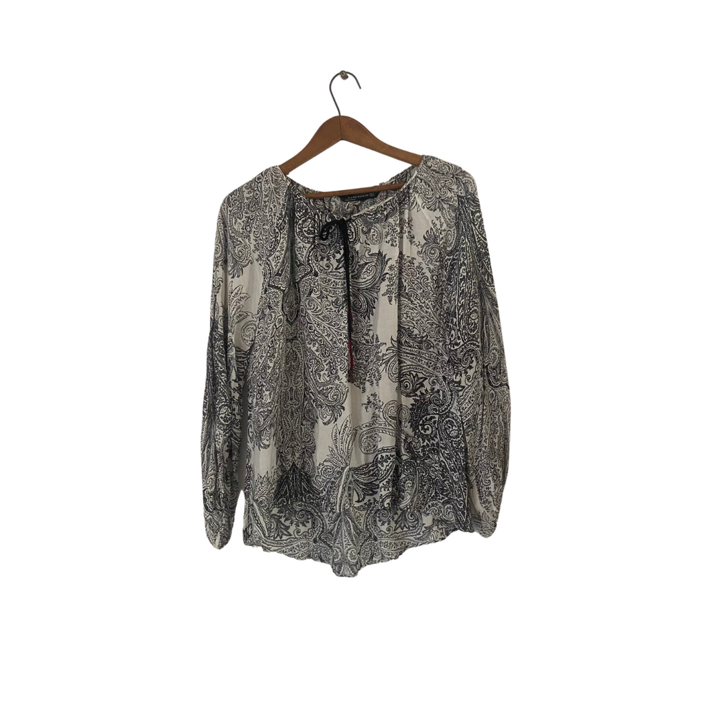 ZARA Black & White Paisley Printed Blouse | Gently Used |