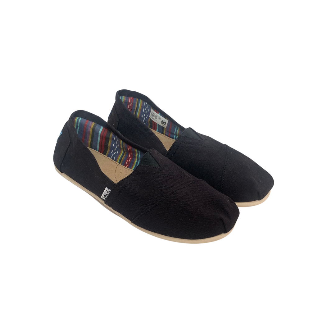 TOMS Men's Black Canvas Slip-on Shoes | Brand New |