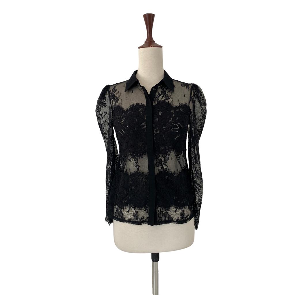 Lipsy Black Lace Shirt | Brand New |