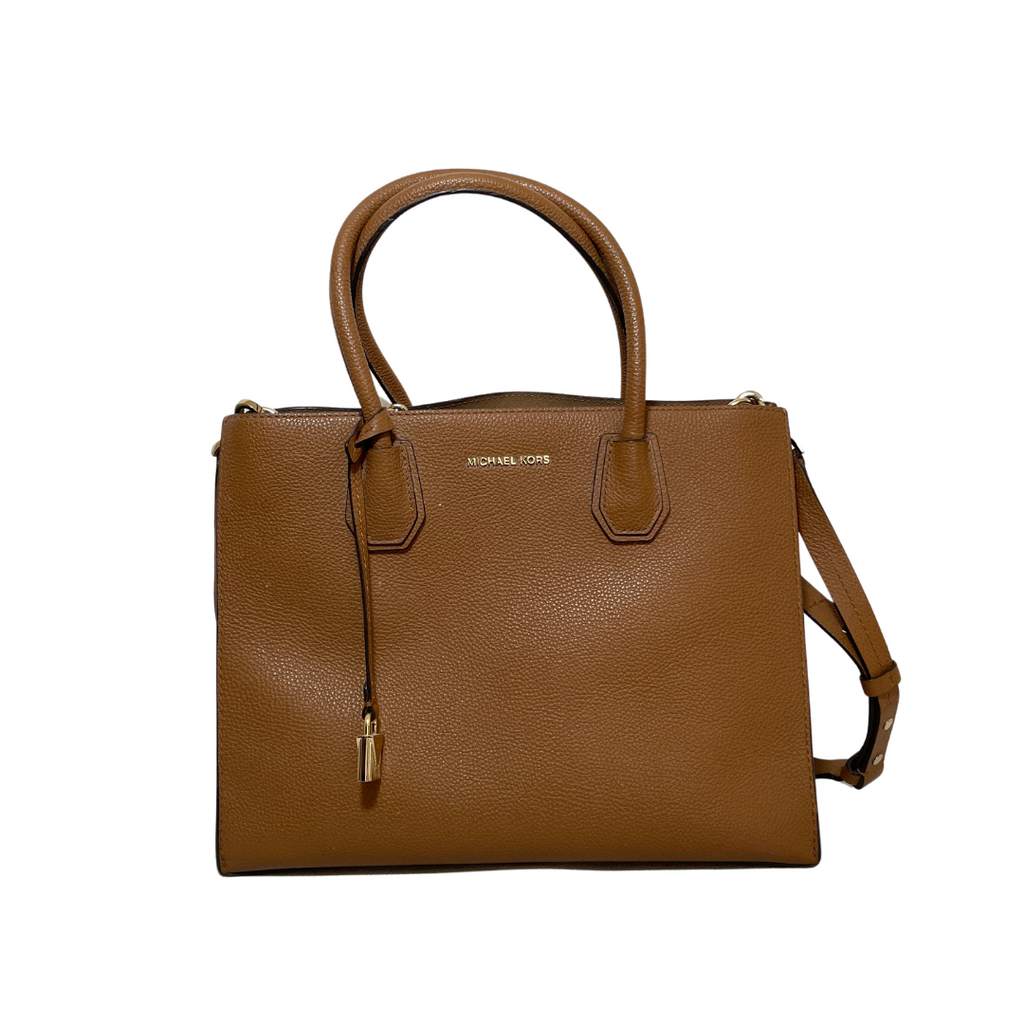 Michael Kors Tan Pebbled Leather 'Mercer' Satchel | Pre Loved |