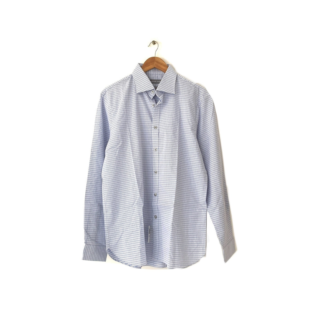 Michael Kors Men's Blue & White Checked Shirt | Brand New |