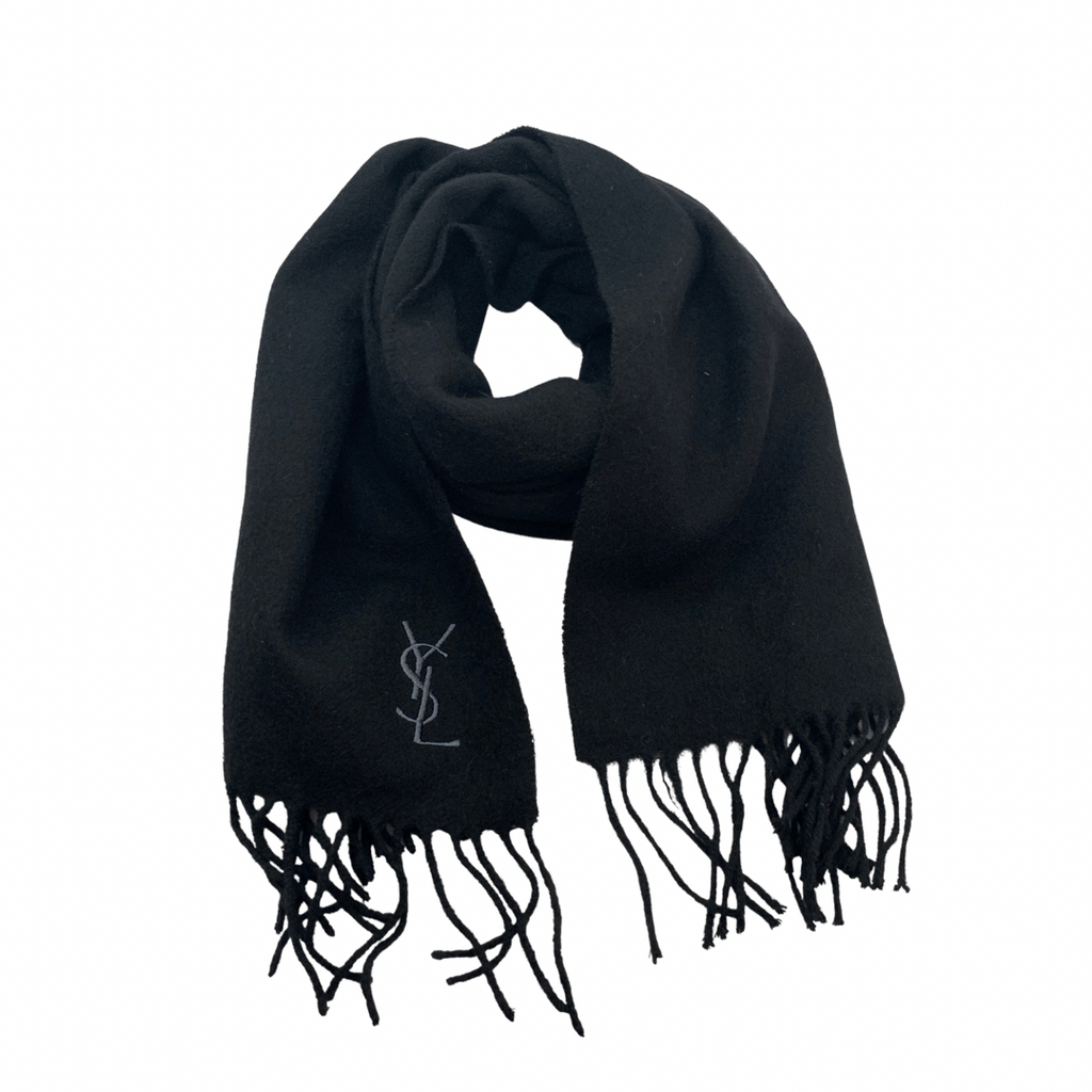 Saint Laurent Black Wool Unisex Scarf | Gently Used |