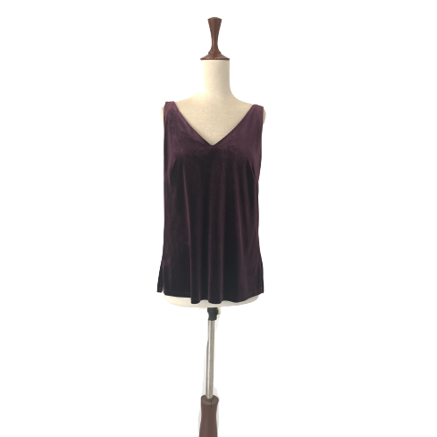 Wallis Purple Velvet Sleeveless Top | Brand New |