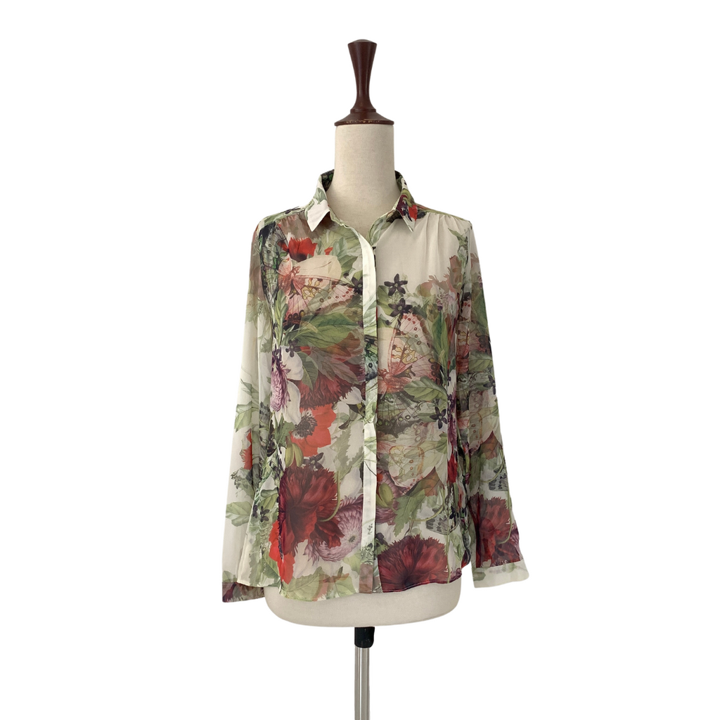 Red Herring Floral Printed Sheer Top | Pre Loved |