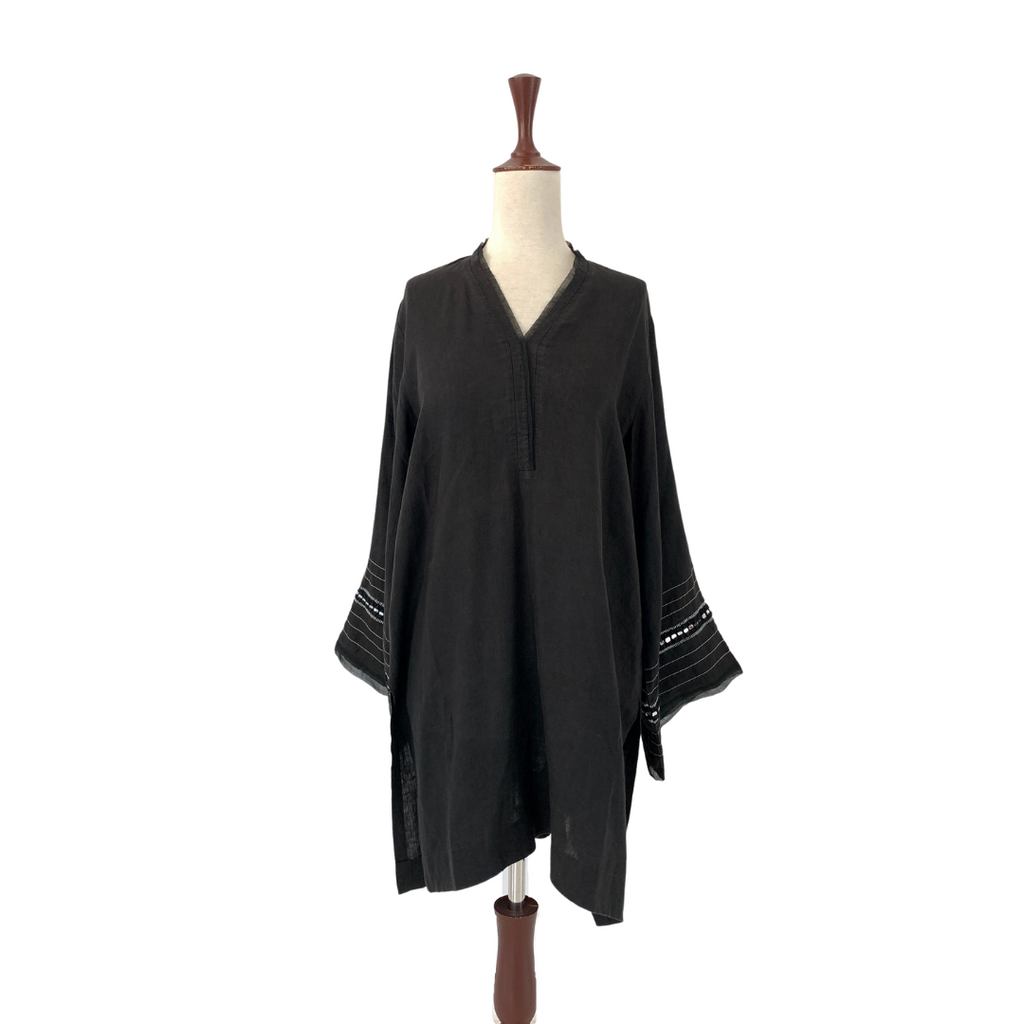 Uzma Sattar Black Mirror-work Kurta | Gently Used |