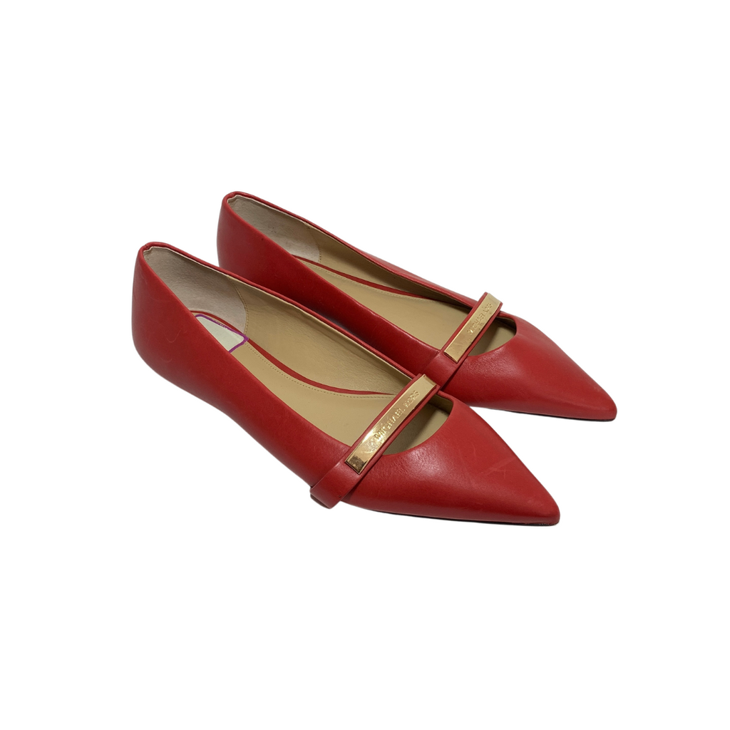 Michael Kors Red Leather Pointed Flats | Pre Loved |