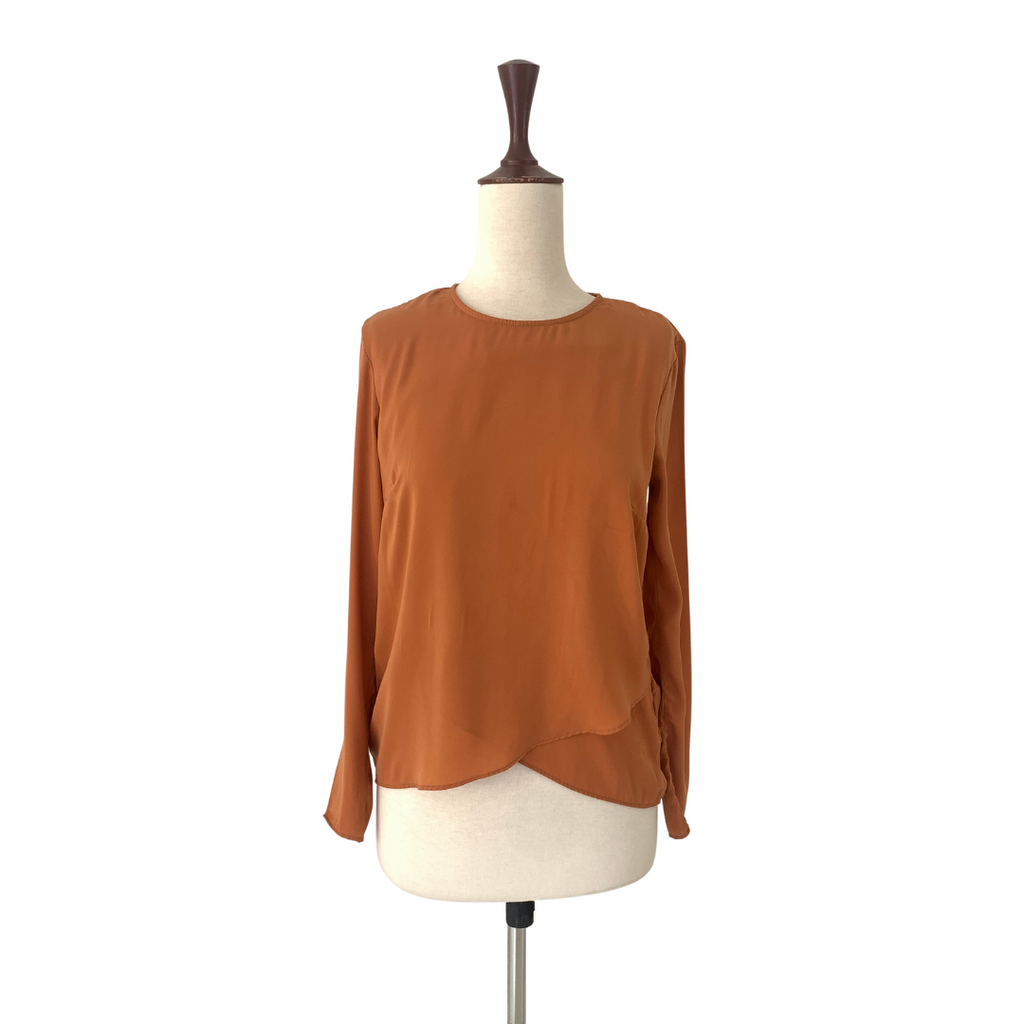 H&M Orange Satin Blouse | Gently Used |