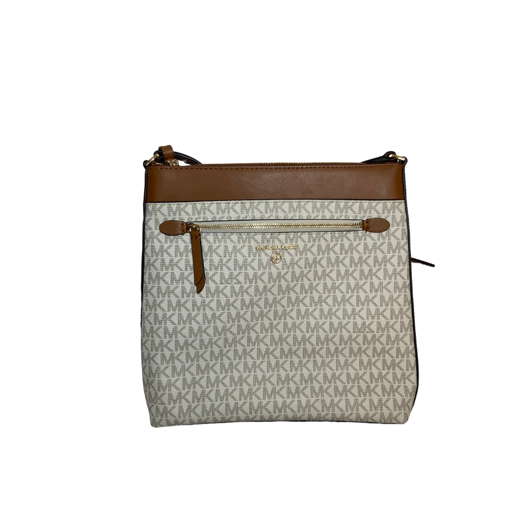 Michael Kors Vanilla Monogram Jetset Square Crossbody Bag | Gently Used |