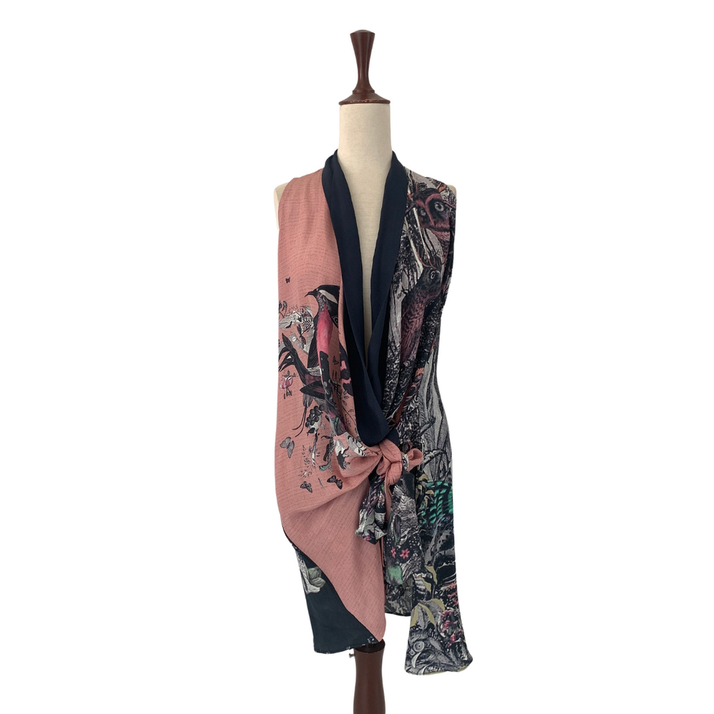 Nida Azwer Sleeveless Cross-over Printed Silk Top | Gently Used |