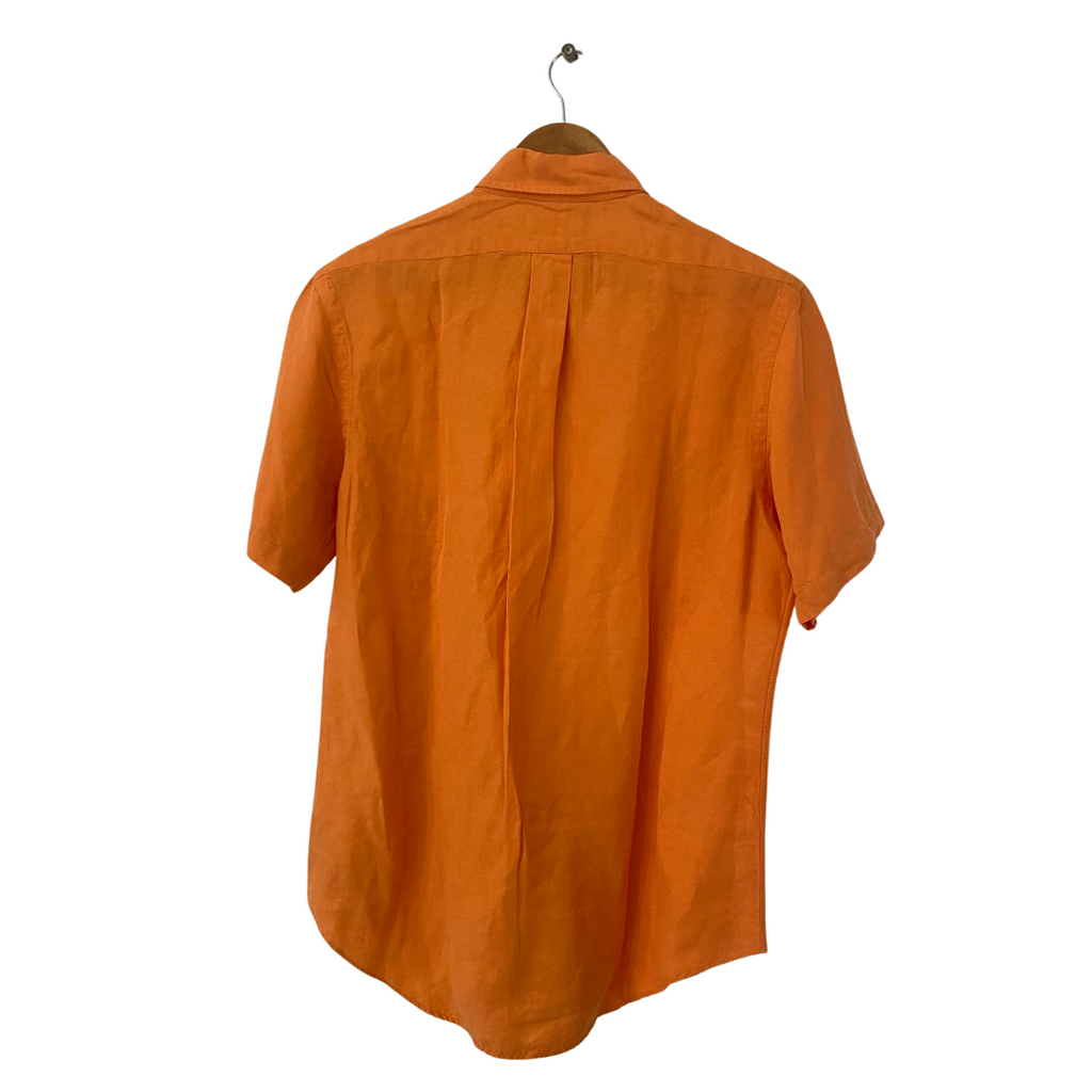 Polo Ralph Lauren Orange Short-Sleeved Men's Collared Shirt | Gently Used |