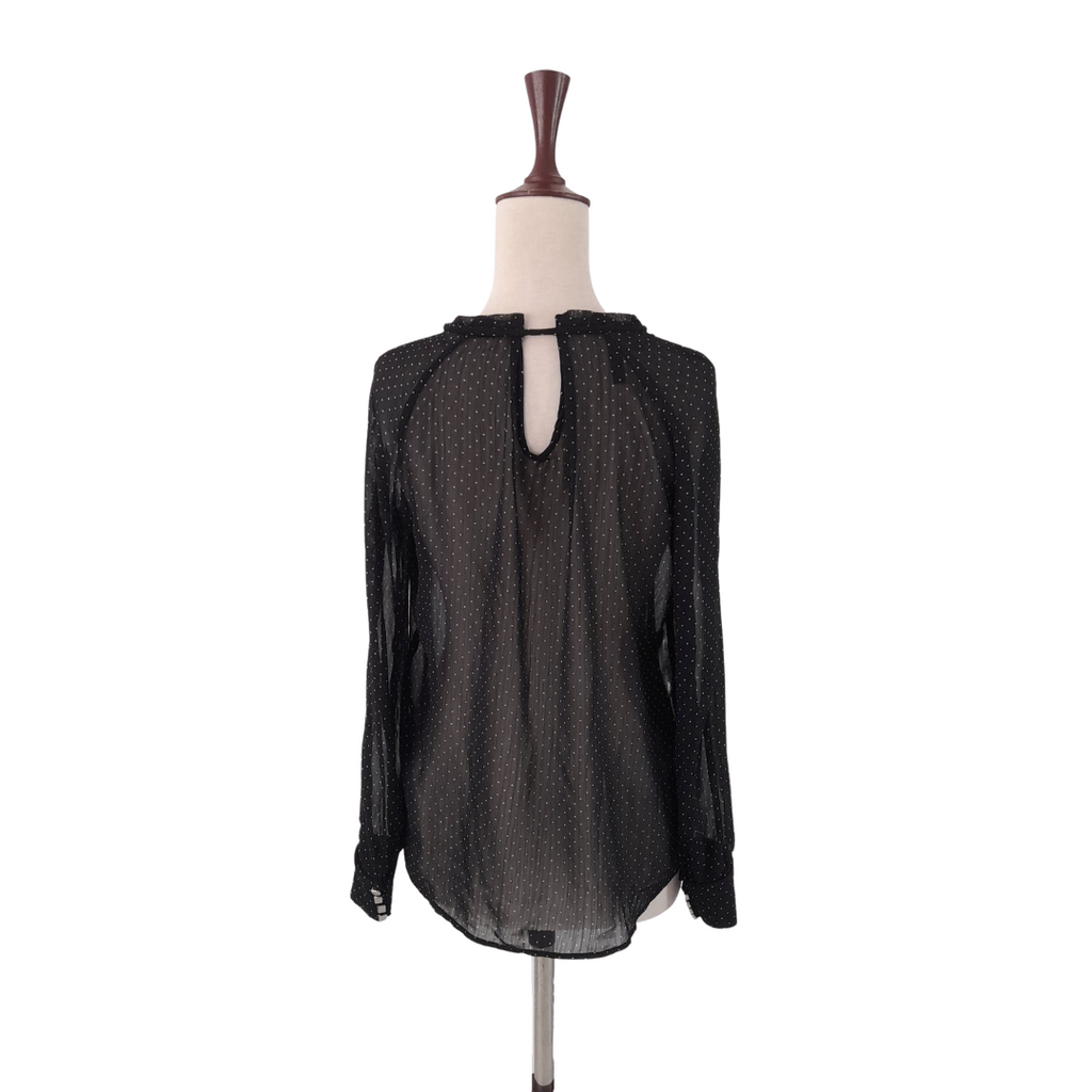 Mango Black Sheer Polka Dot Blouse | Gently Used |