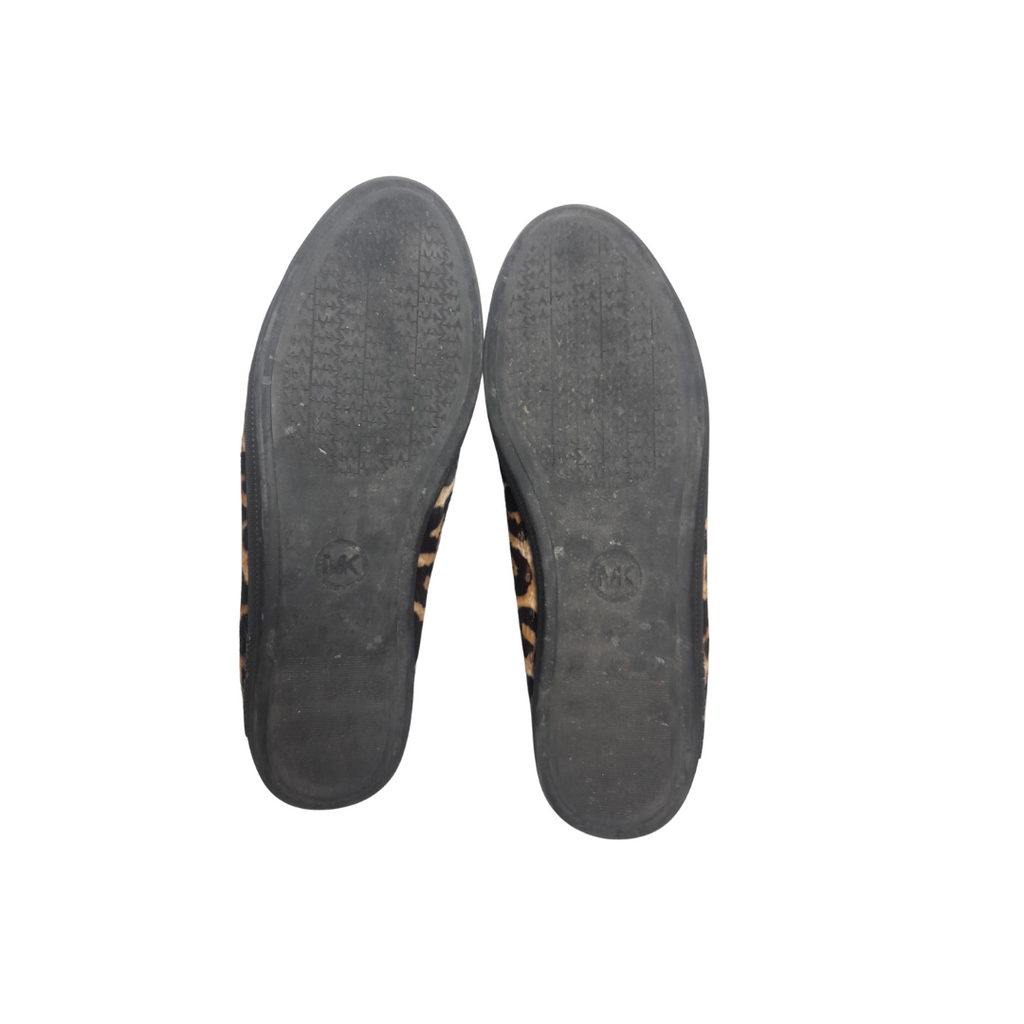 Michael Kors Cheetah Print & Black Leather Ballet Flats | Pre Loved |