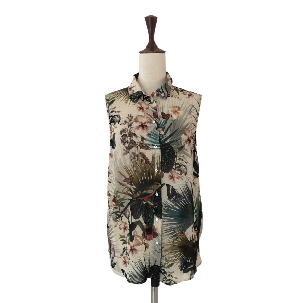 H&M Floral Printed Sleeveless Shirt | Gently Used |