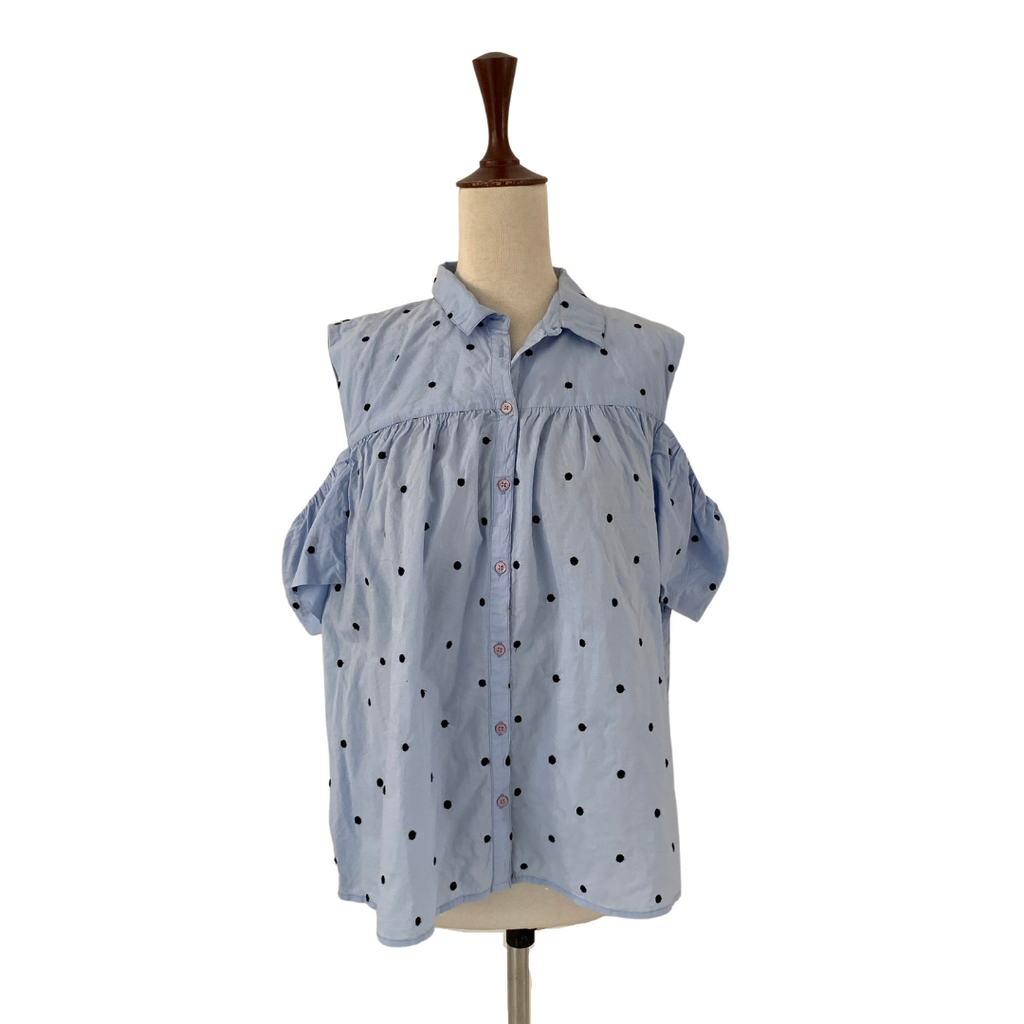 Dorothy Perkins Blue Cold-Shoulder Top | Pre Loved |