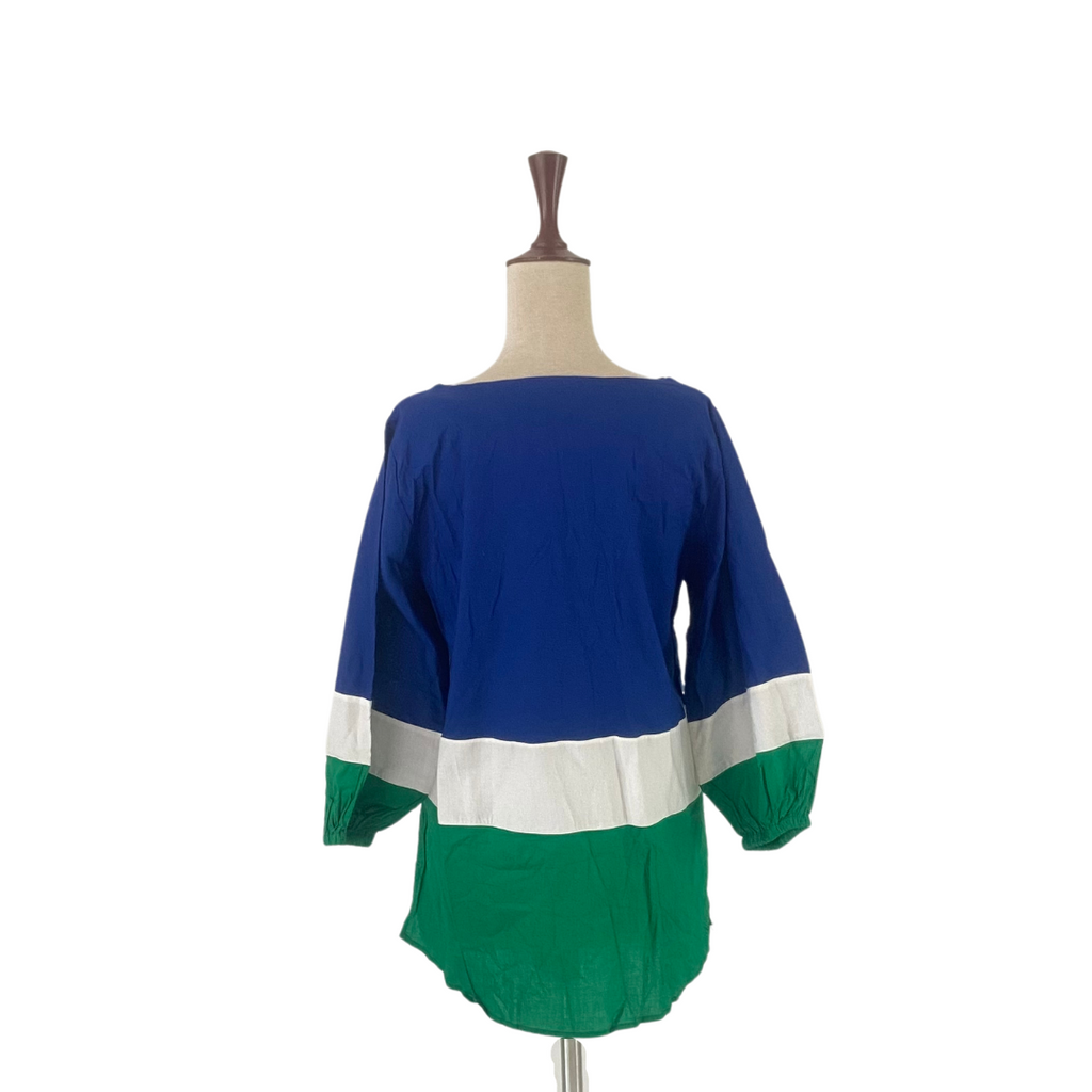 Lulusar Blue, Green & White Colour Block Tunic | Brand New |
